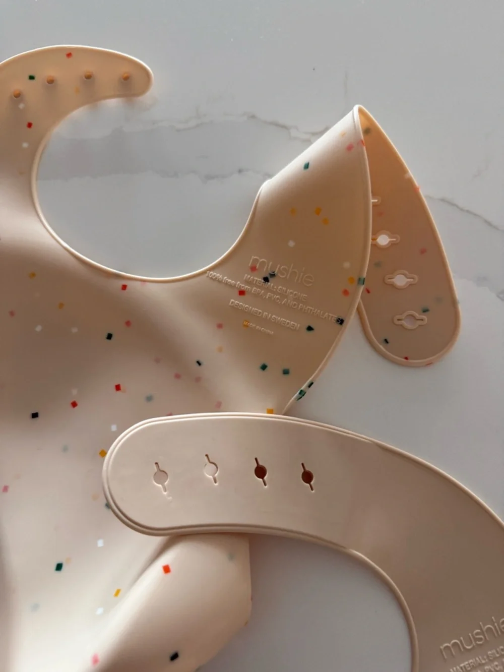 Neutral Silicone Baby Bib Trio with Crumb Catcher - Beige, Cream, and Taupe